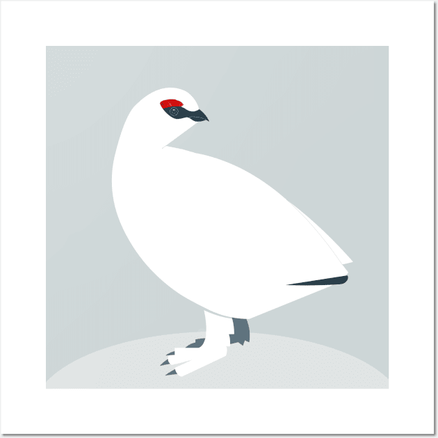 Rock ptarmigan in winter dress Wall Art by Hayh0